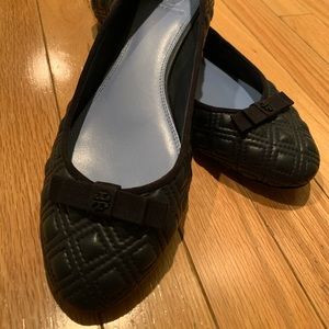Tory Burch Navy Marion Quilted Ballet Flats